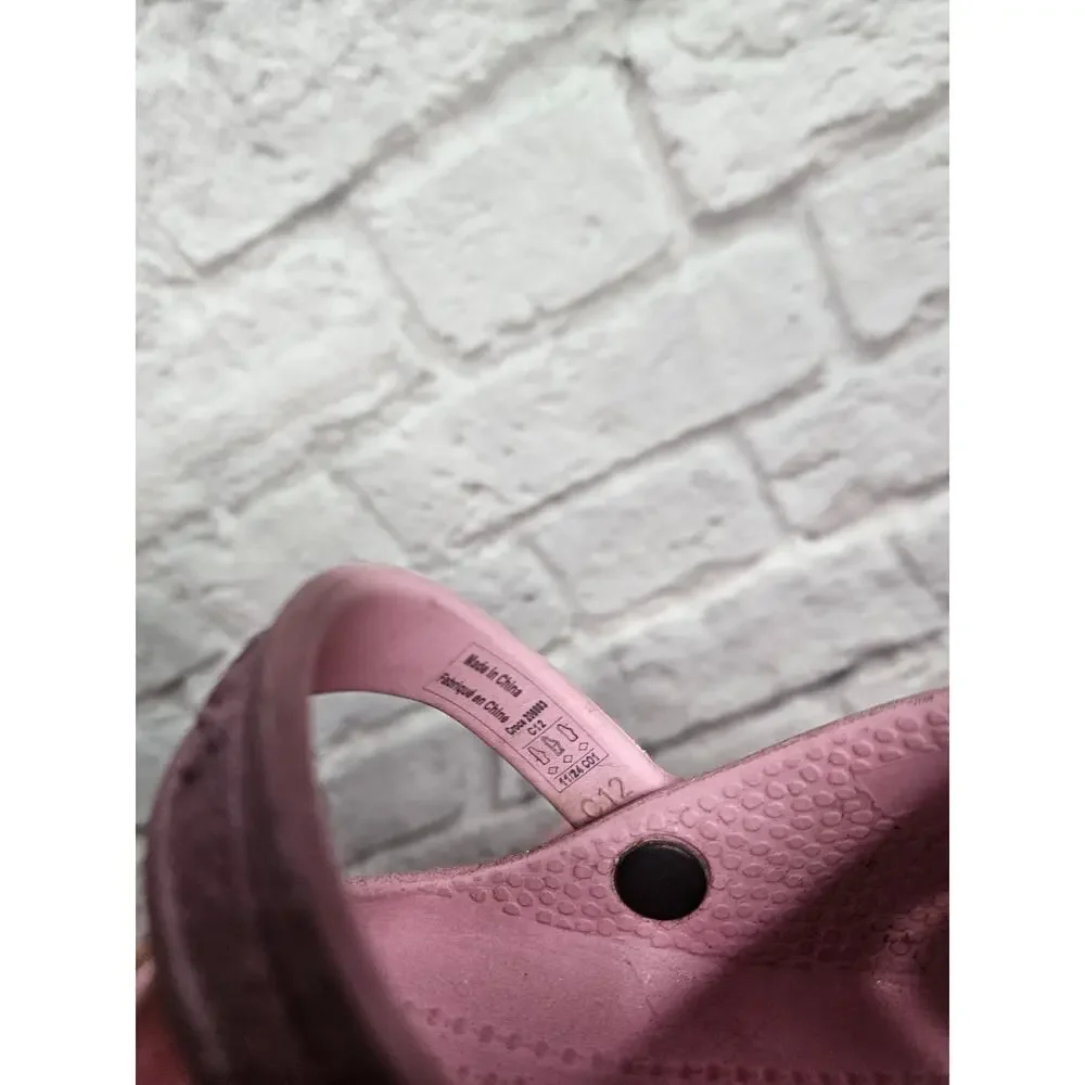 Crocs Girls Youth Size 12 Pink Sparkly Shoes